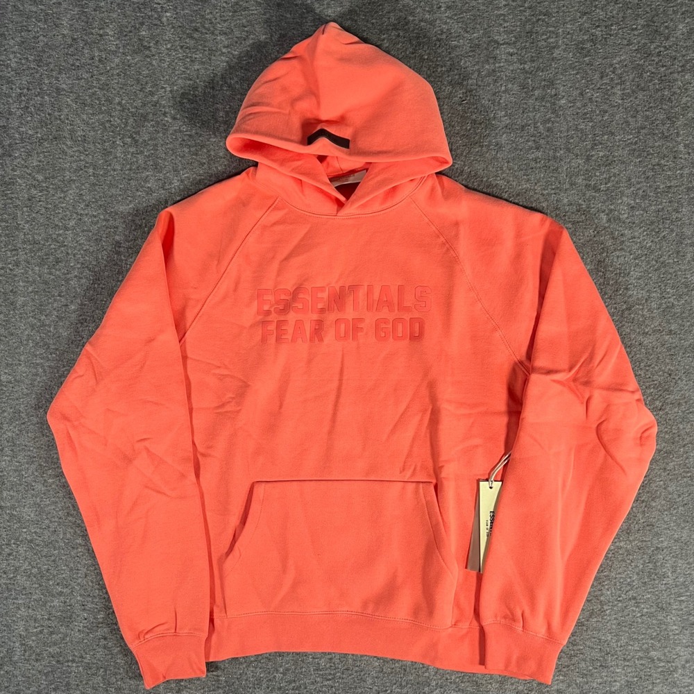 Fear of God Essentials Coral Hoodie Mens Medium Oversized FW22 Logo Pullover